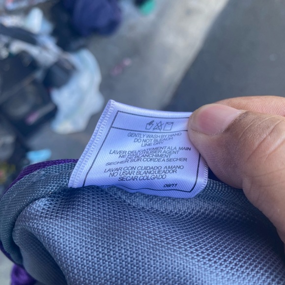 ADIDAS Drawstring Bag Women’s Purple Grayb Mini Backpack Shoe Mesh Gym - Picture 14 of 15